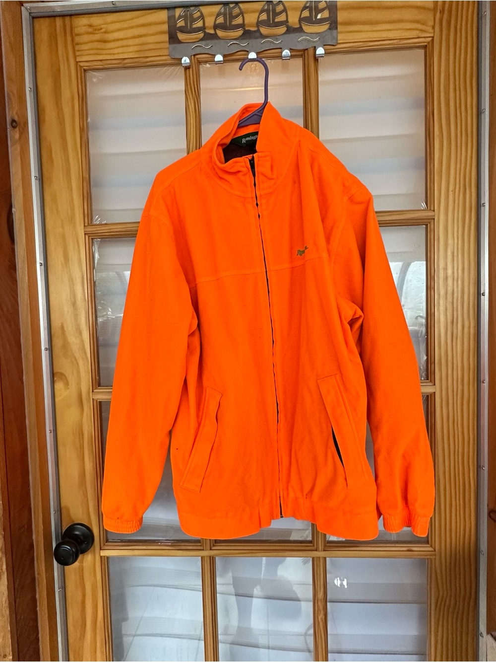 Remington Orange Windbreaker Jacket with Zip Front
